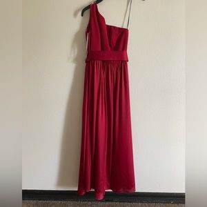 Vera Wang red off the shoulder dress size 4 petite